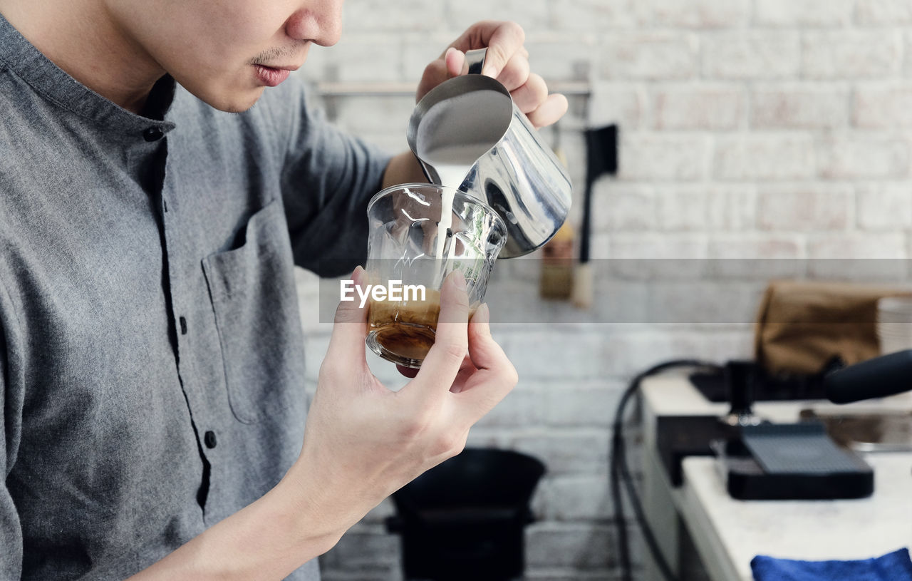 Man preparing coffee