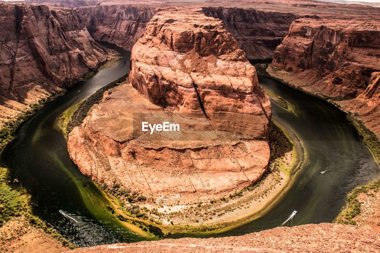 High angle view of horseshoe bend