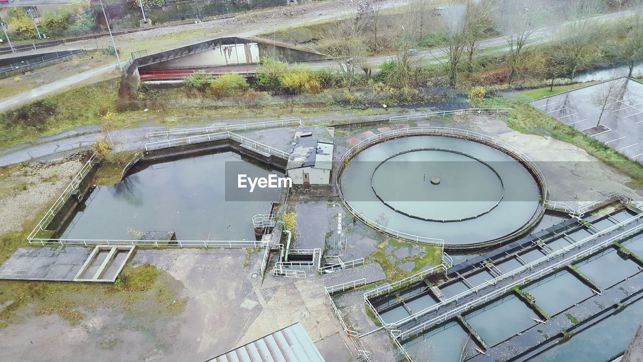 VIEW OF BUILT STRUCTURES IN WATER