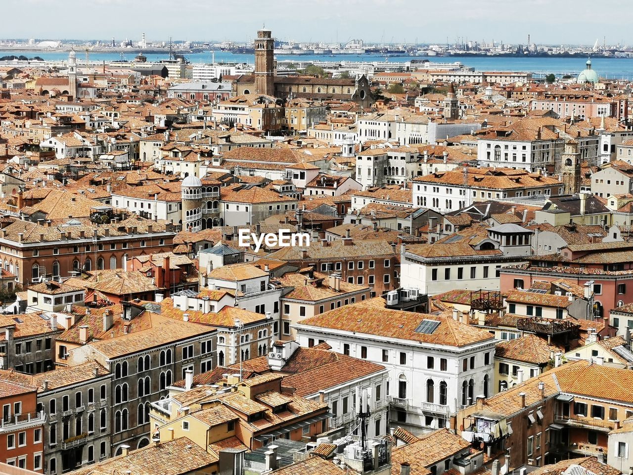 high angle view of townscape against sky