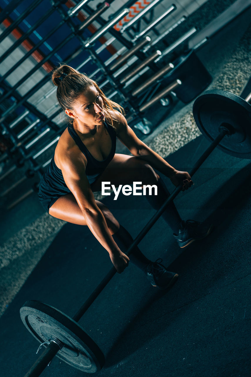 Woman exercising at gym 