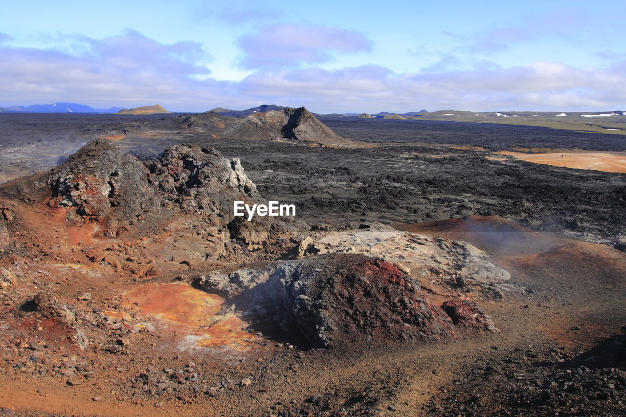AERIAL VIEW OF VOLCANIC LANDSCAPE