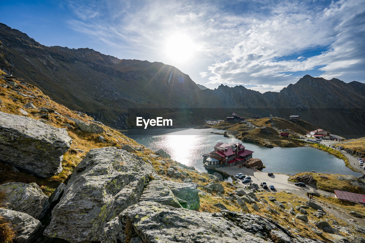 Balea lake on fagaras mountains romania