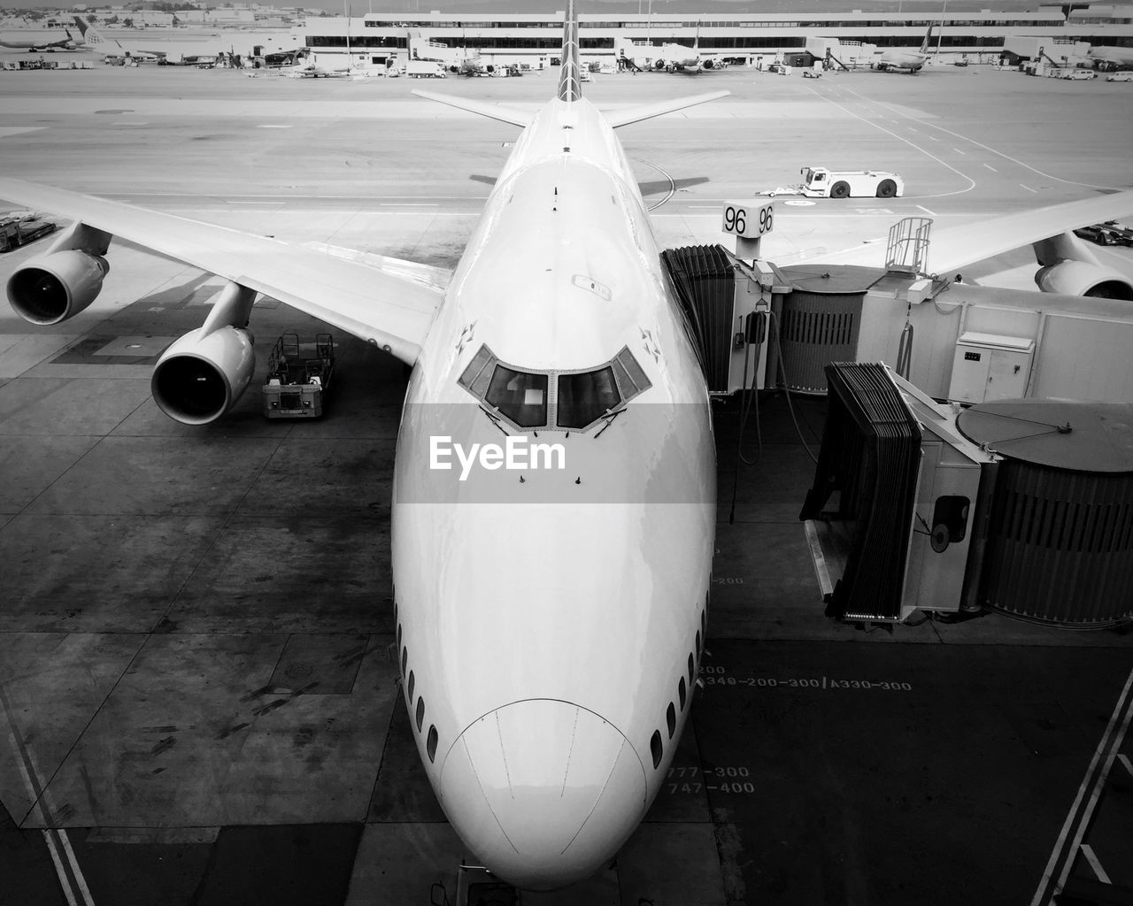 Airplane at the airport terminal