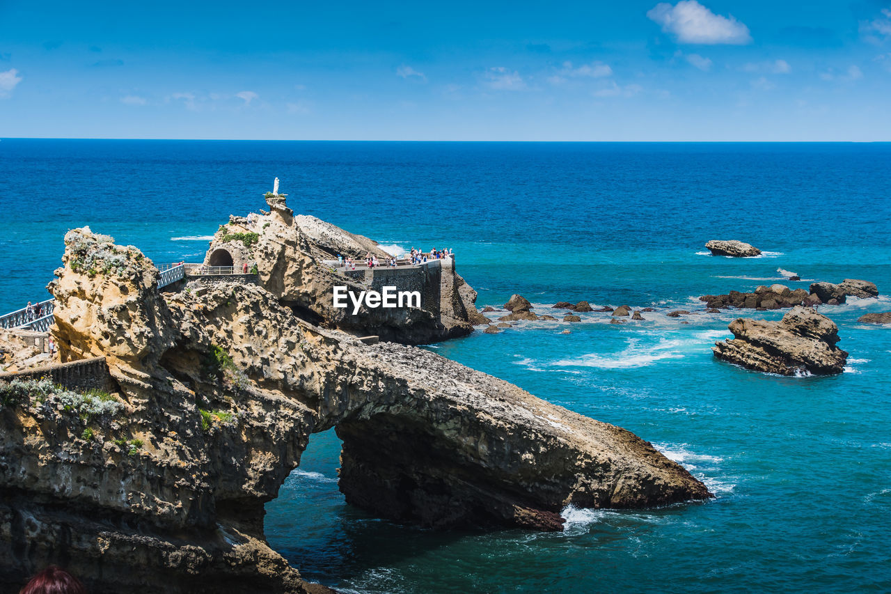 SCENIC VIEW OF SEA AND ROCKS