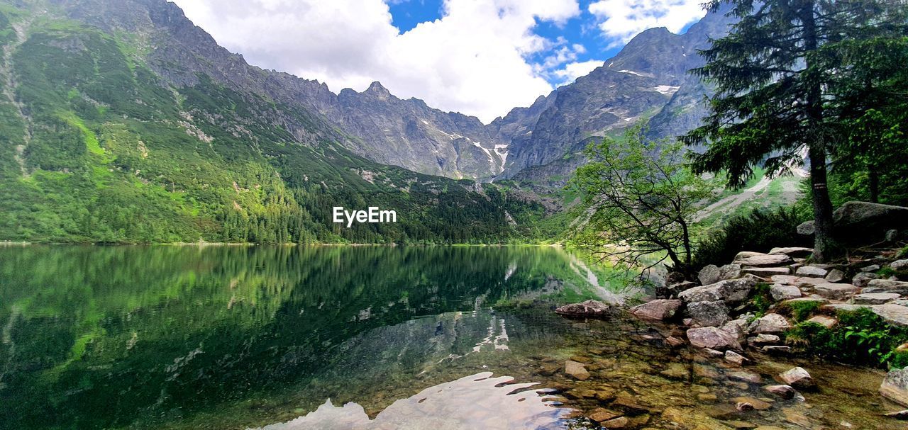 SCENIC VIEW OF LAKE AGAINST MOUNTAINS