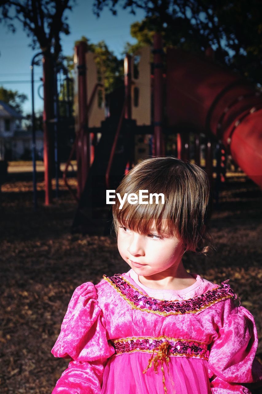 Close-up of girl on playground