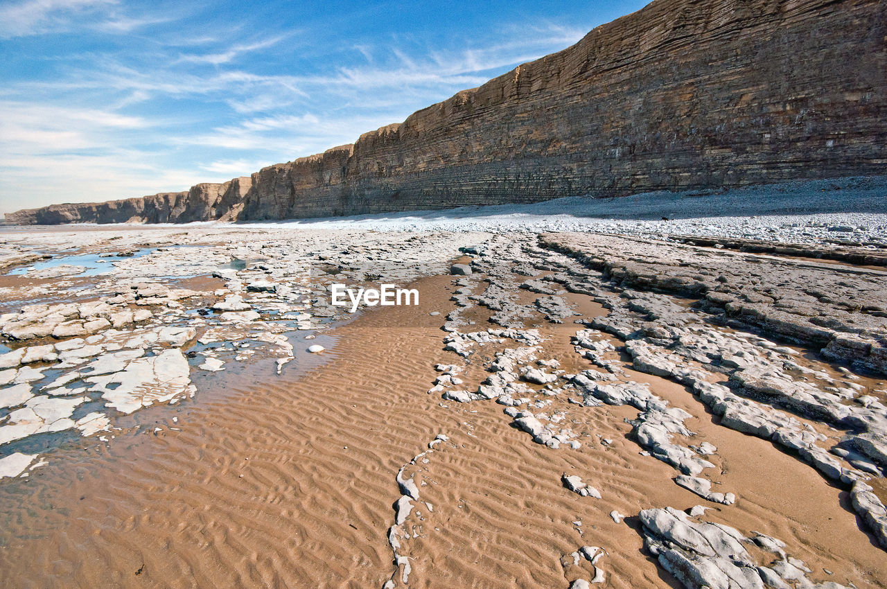 Scenic view of glamorgan heritage coast in wales