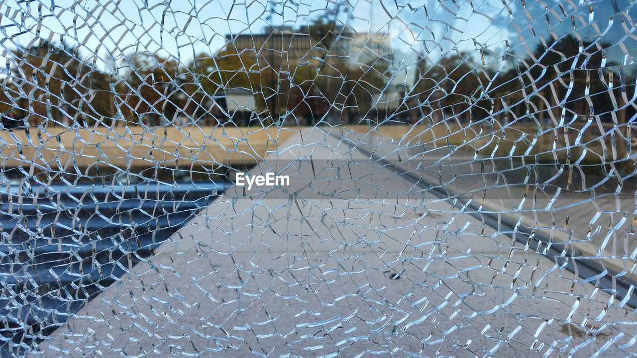 Full frame shot of cracked glass