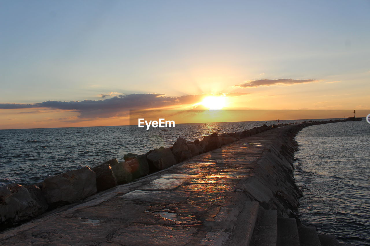 SCENIC VIEW OF SEA DURING SUNSET