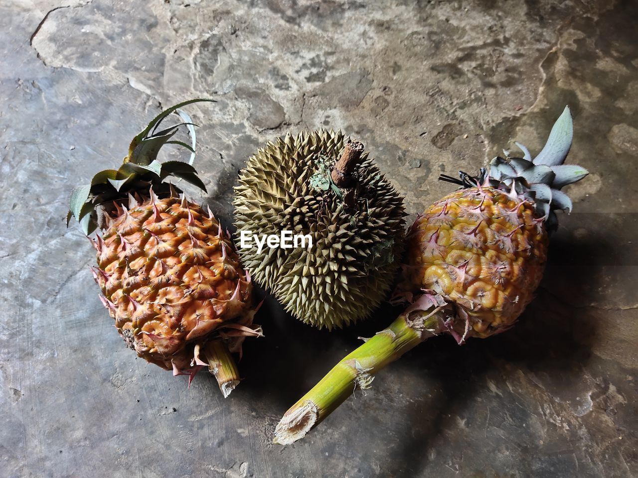 High angle view of fruits on table