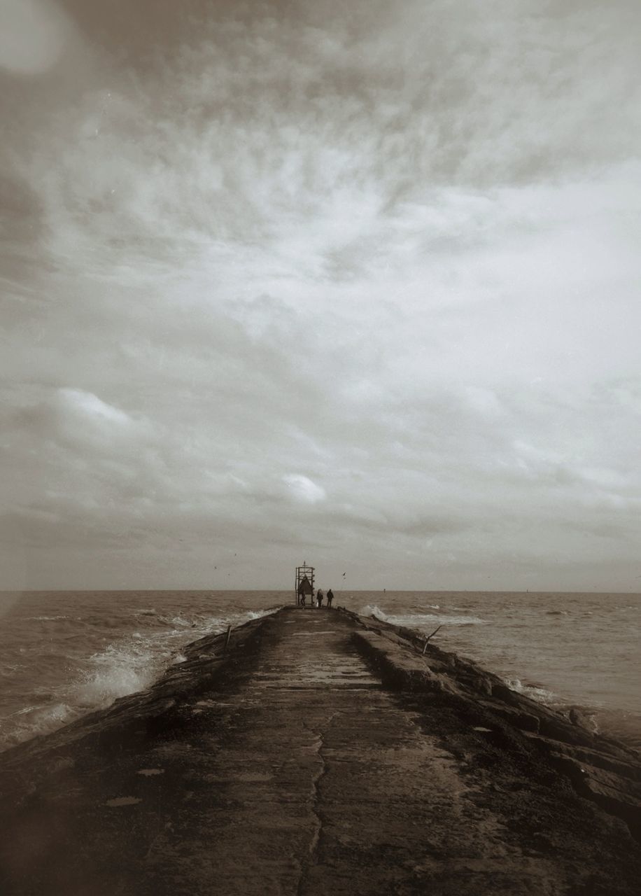 VIEW OF SEA AGAINST CLOUDY SKY