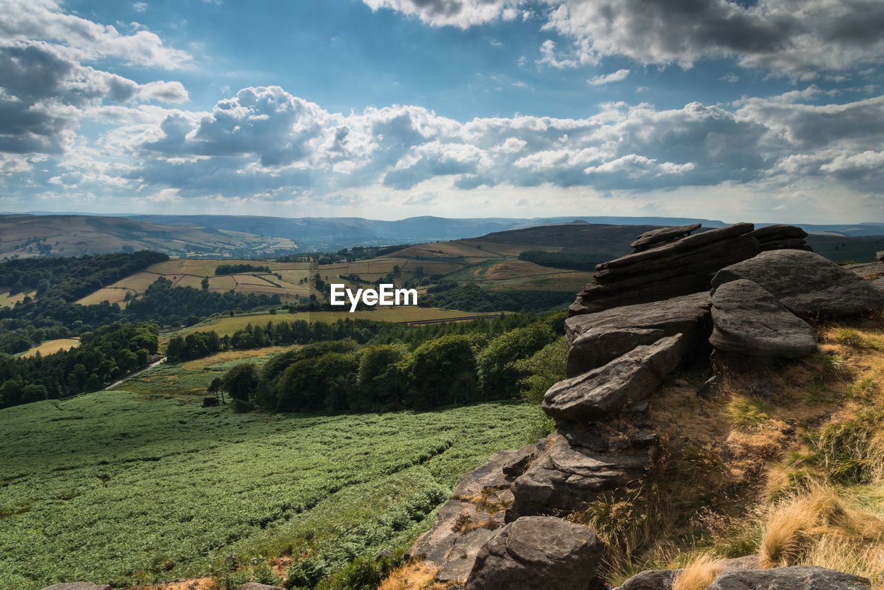 Scenic view of land against sky