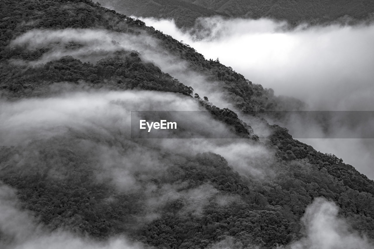 High angle view of mountain against sky