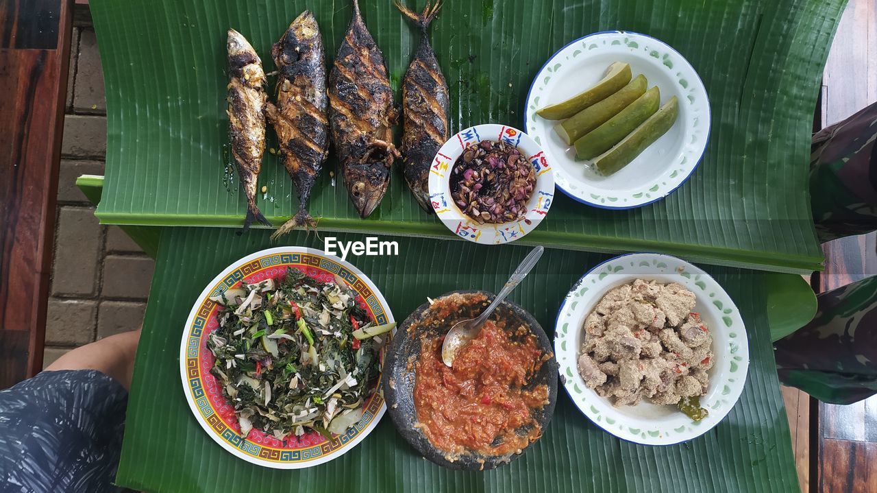 Fish grilled with lamalera traditional cuisine