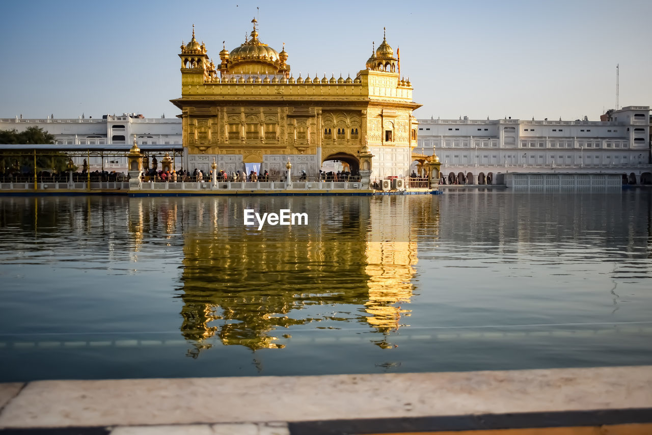 Beautiful view of golden temple - harmandir sahib in amritsar, punjab, india, famous indian sikh