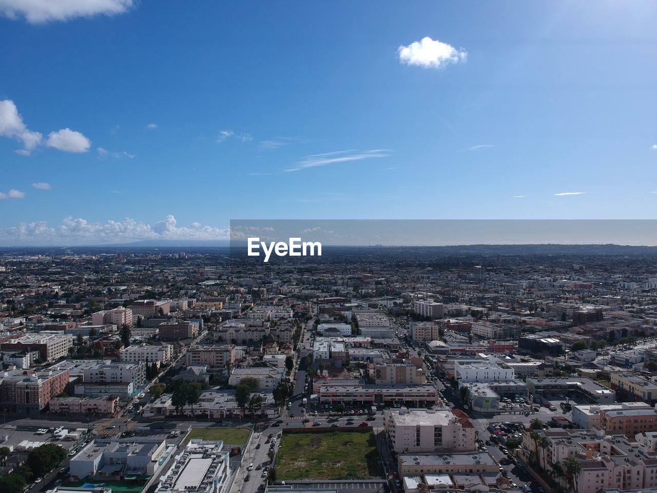 High angle view of townscape against sky