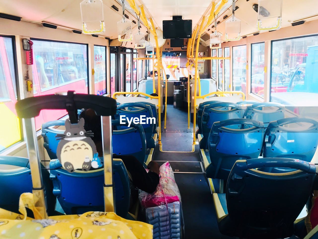 VIEW OF TRAIN IN BUS