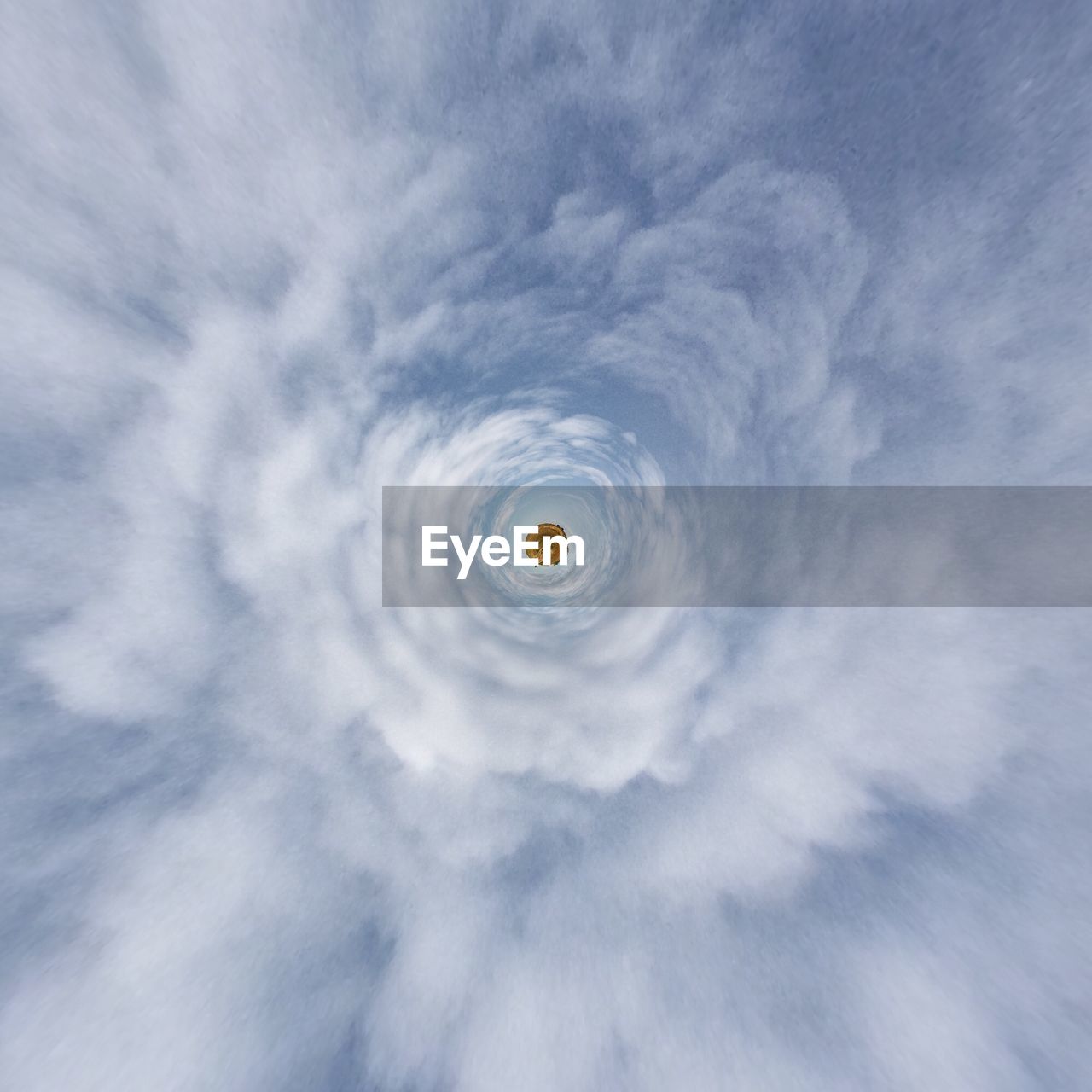 Little planet effect of cloudy sky