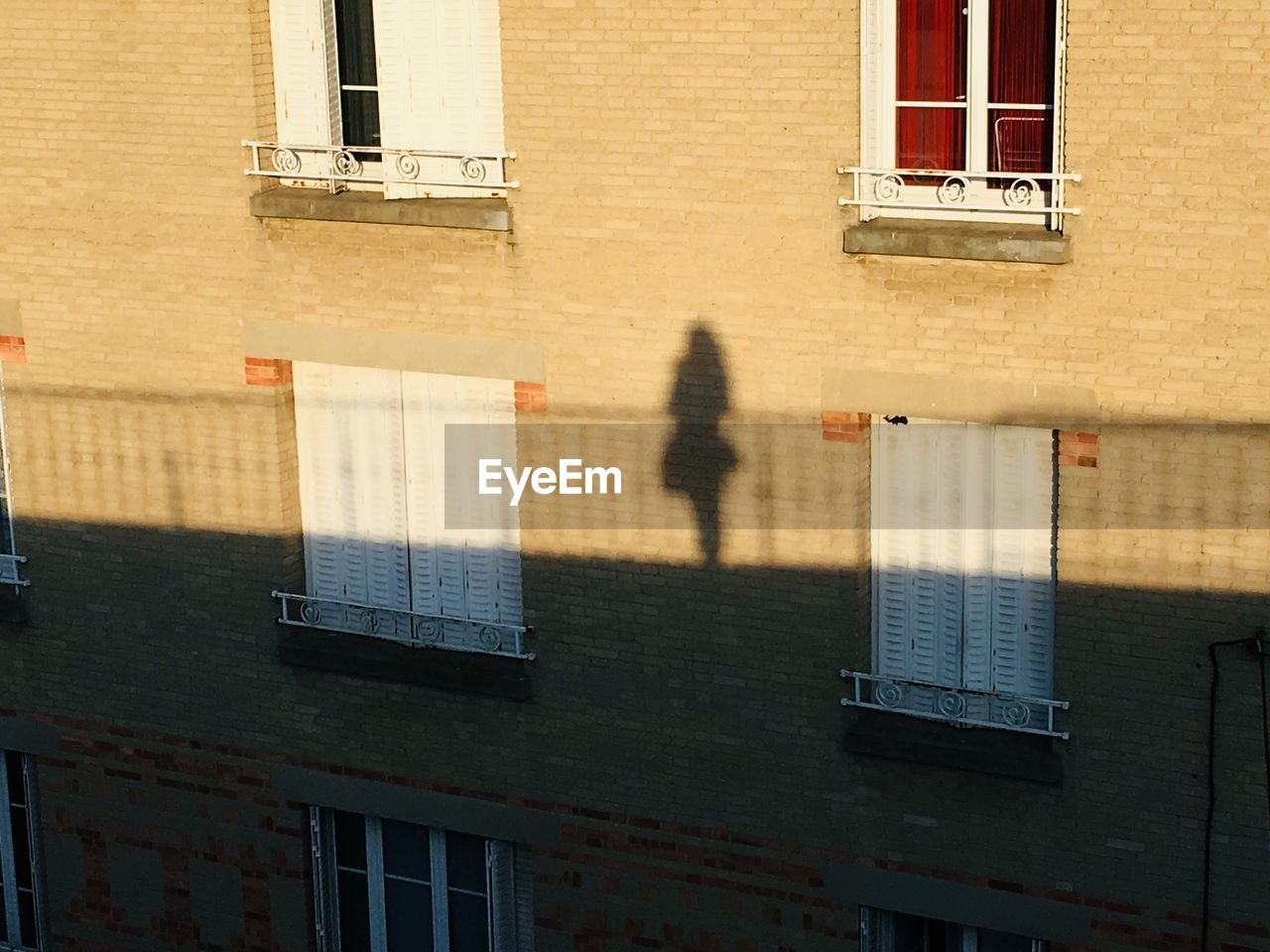 Shadow of a woman in the street silhouette