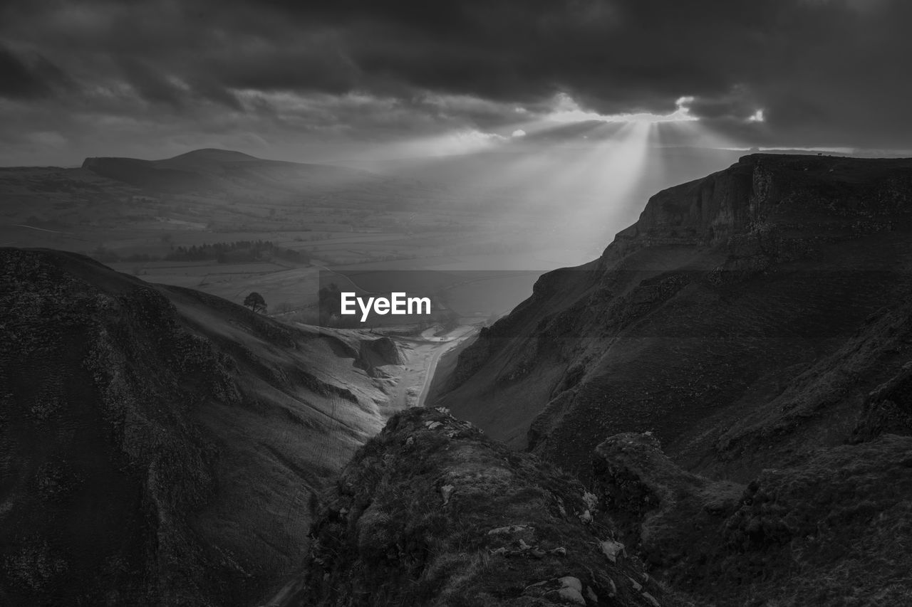 Black and white winnats pass peak district uk