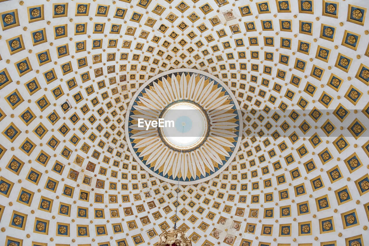 Interior detail of the dome of the rotunda of mosta, malta