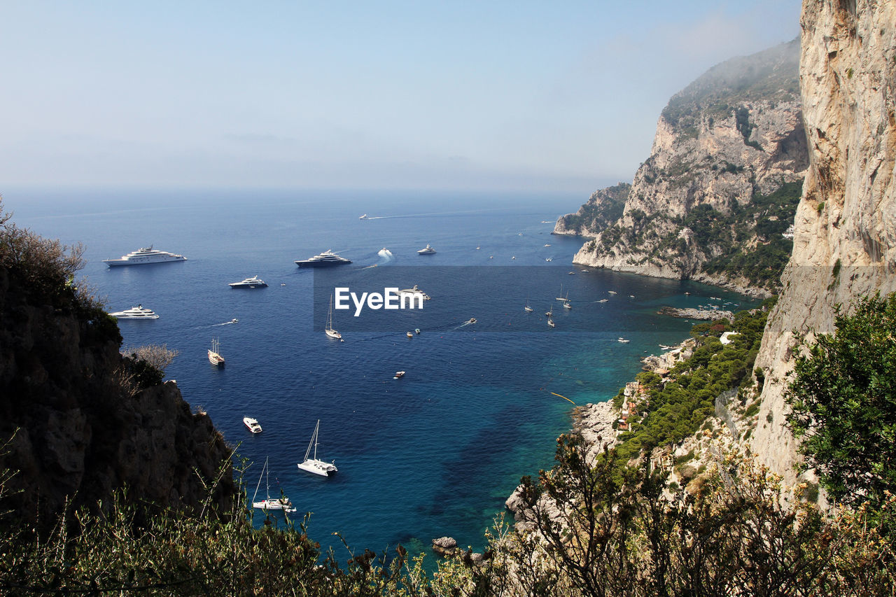 High angle view of sea against sky