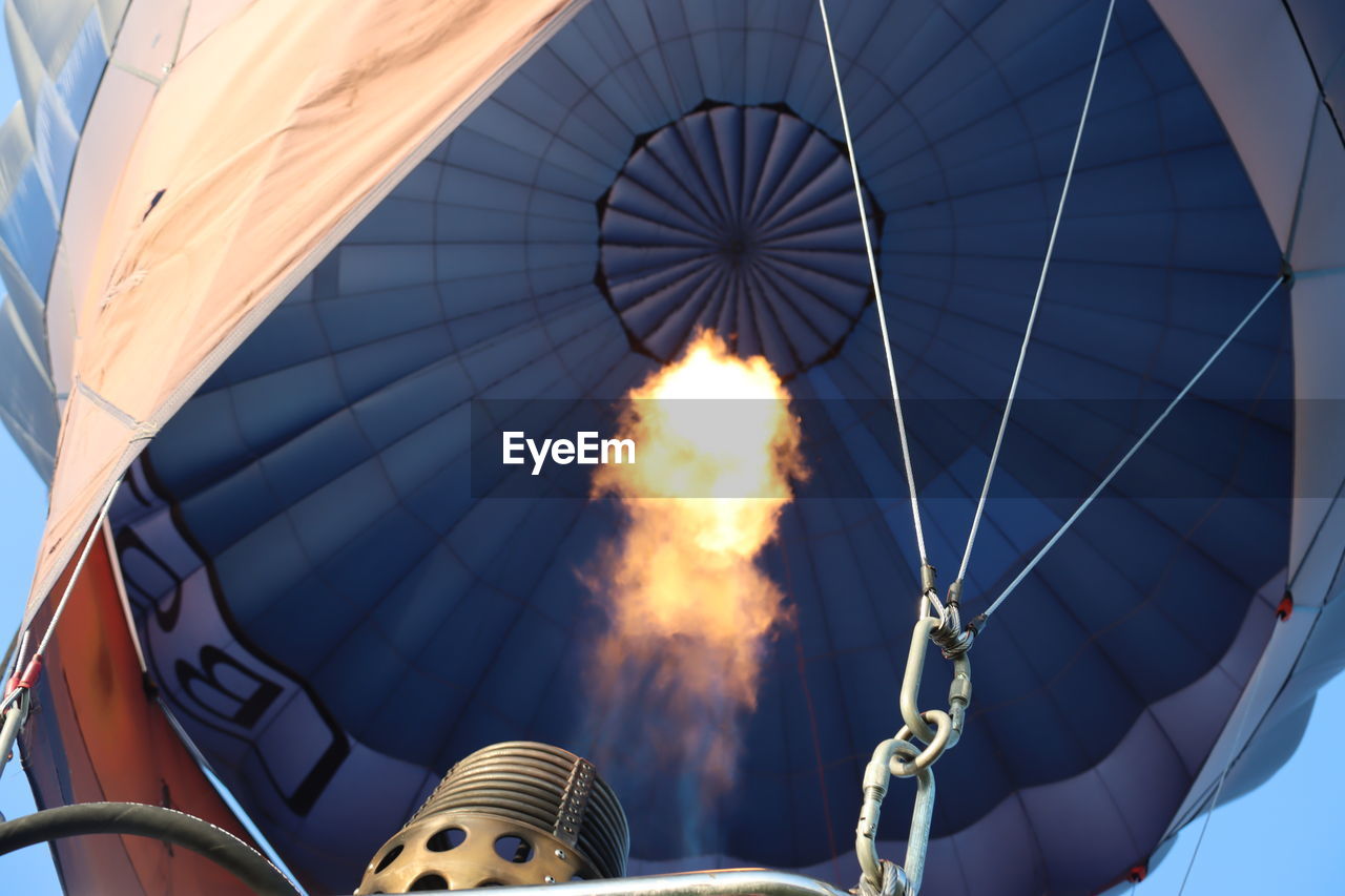 low angle view of illuminated hot air balloon