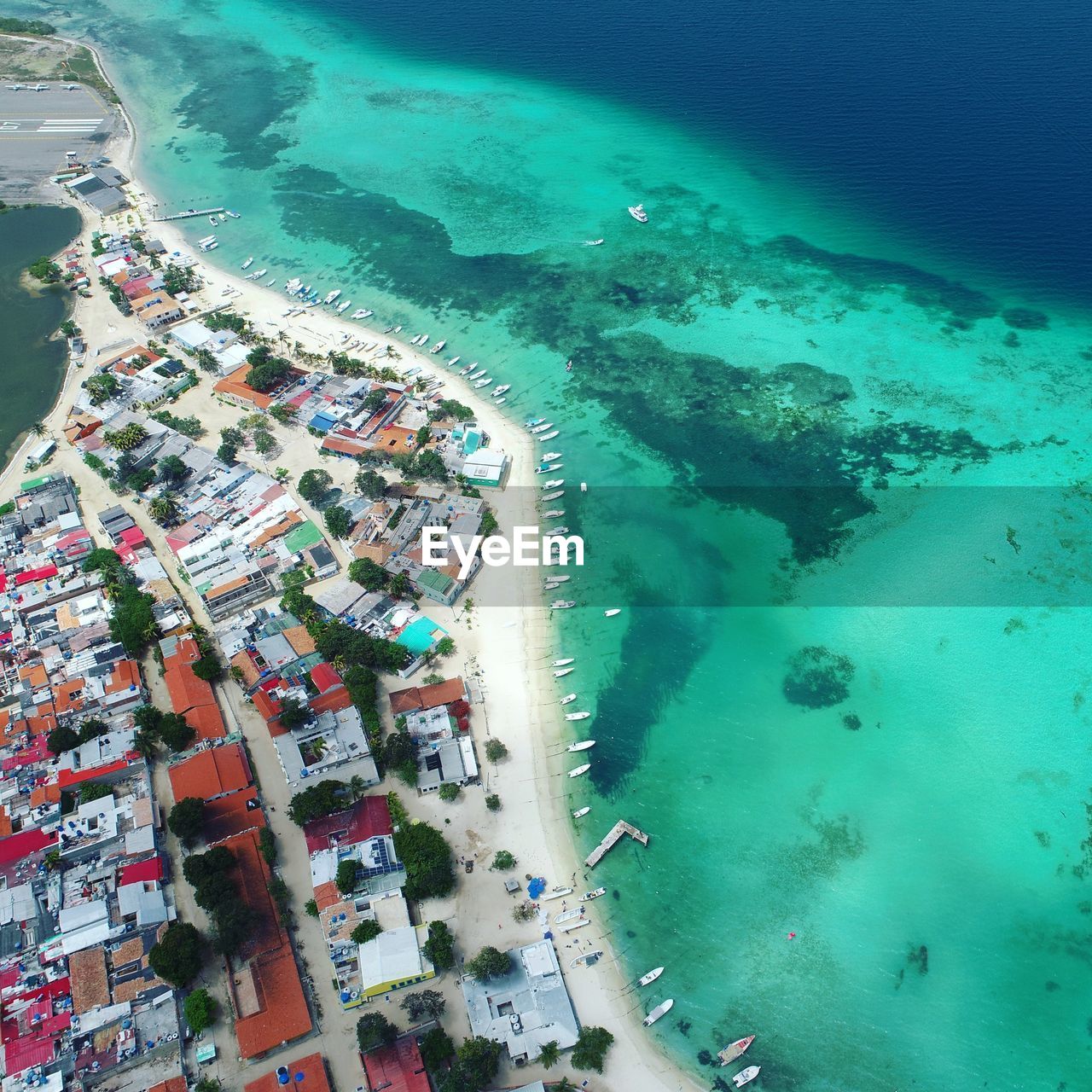 High angle view of swimming pool at beach