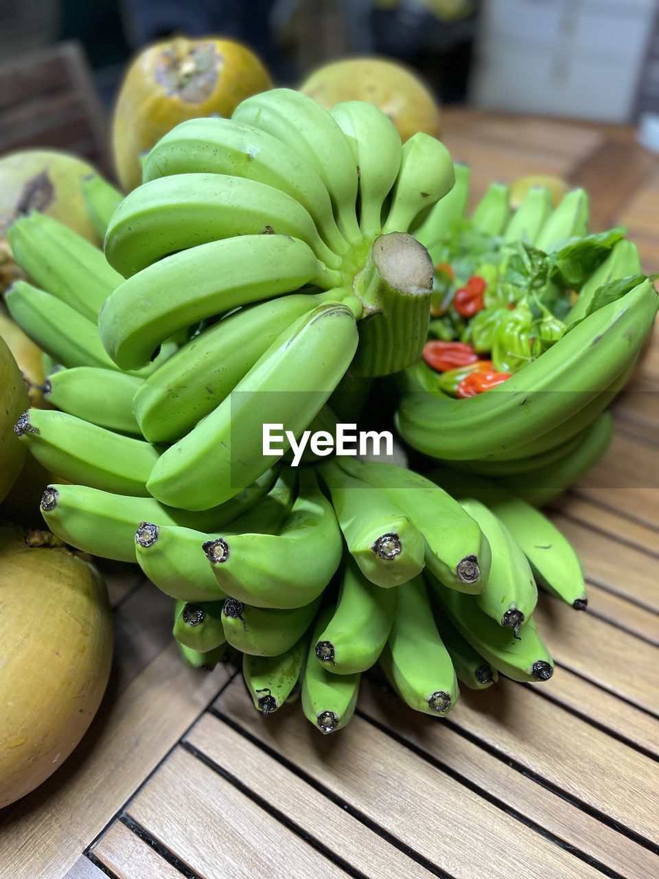 Close-up of bananas on table