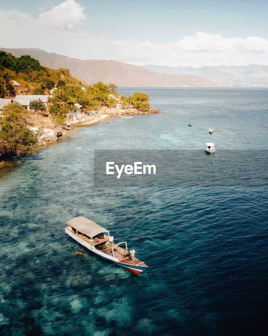 High angle view of sea against sky