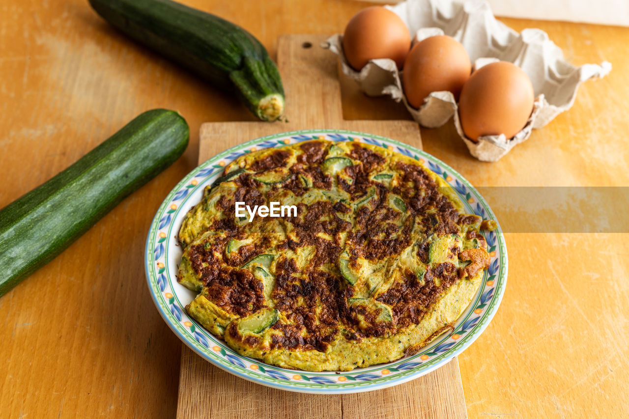 Homemade zucchini omelette