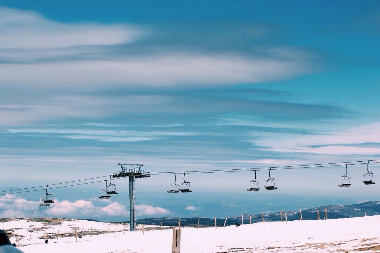 Chairlift in winter landscape