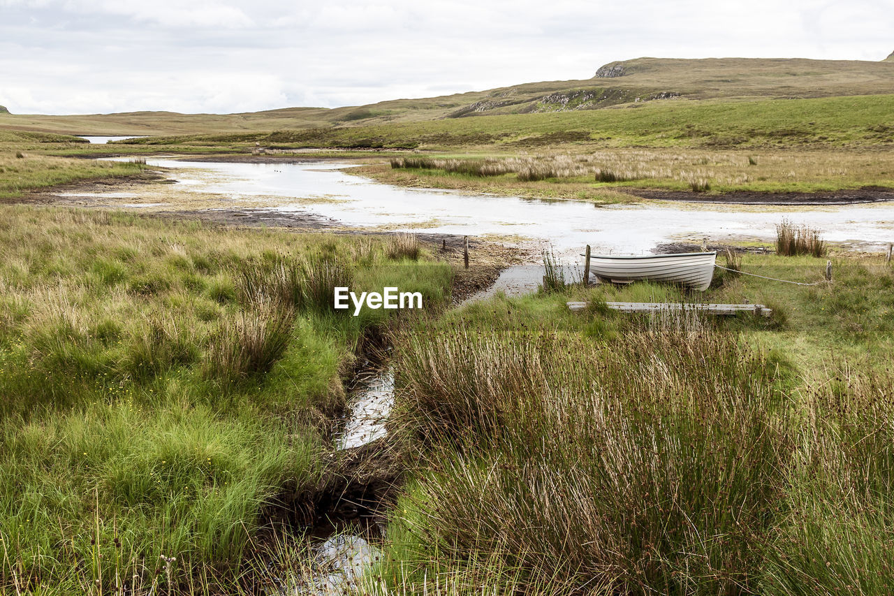 SCENIC VIEW OF WATER FLOWING THROUGH LAND