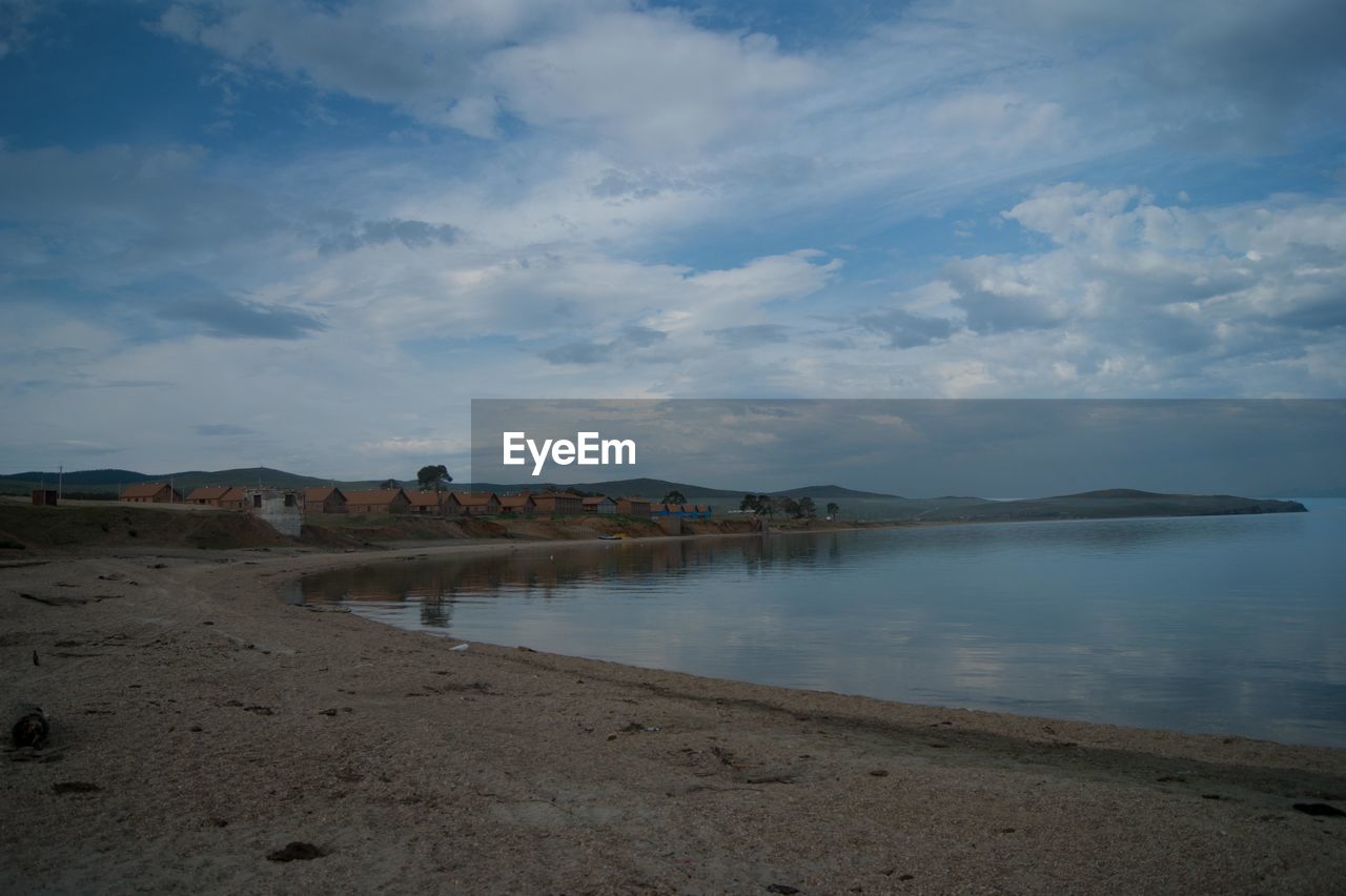 Scenic view of beach against sky