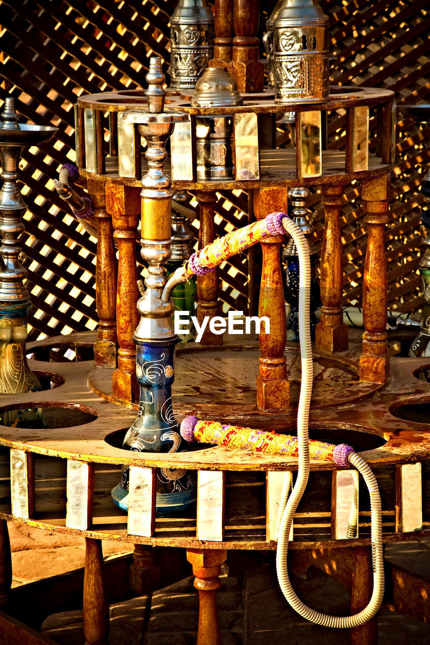 VIEW OF BOTTLES ON TABLE