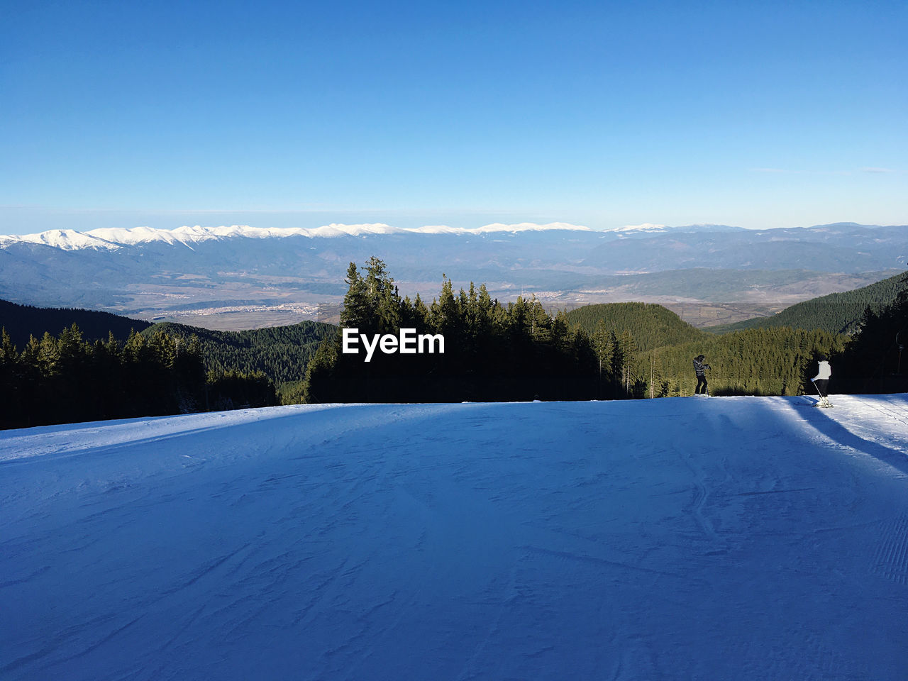 View from a ski slope in bansko