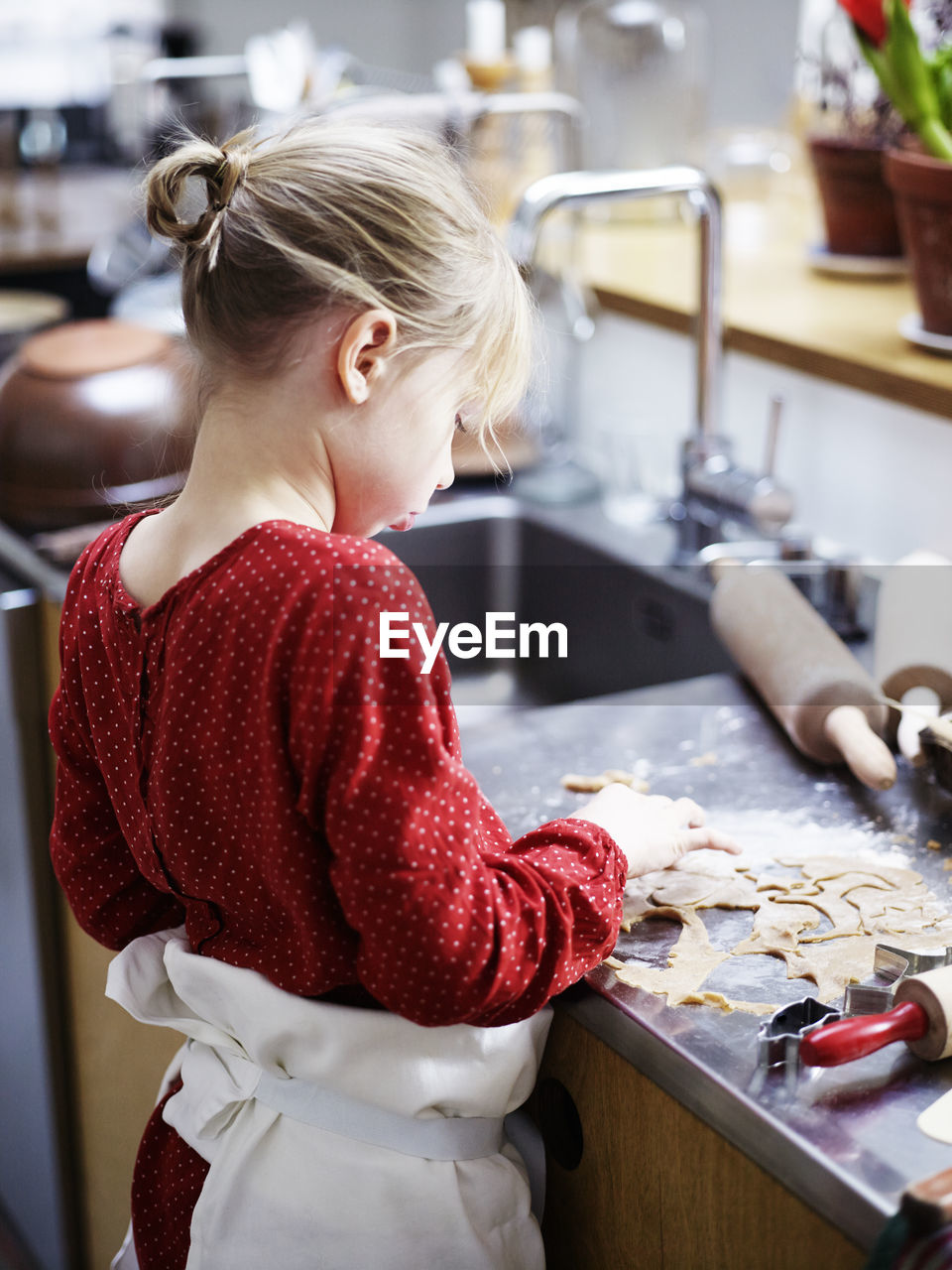 Girl making cookies