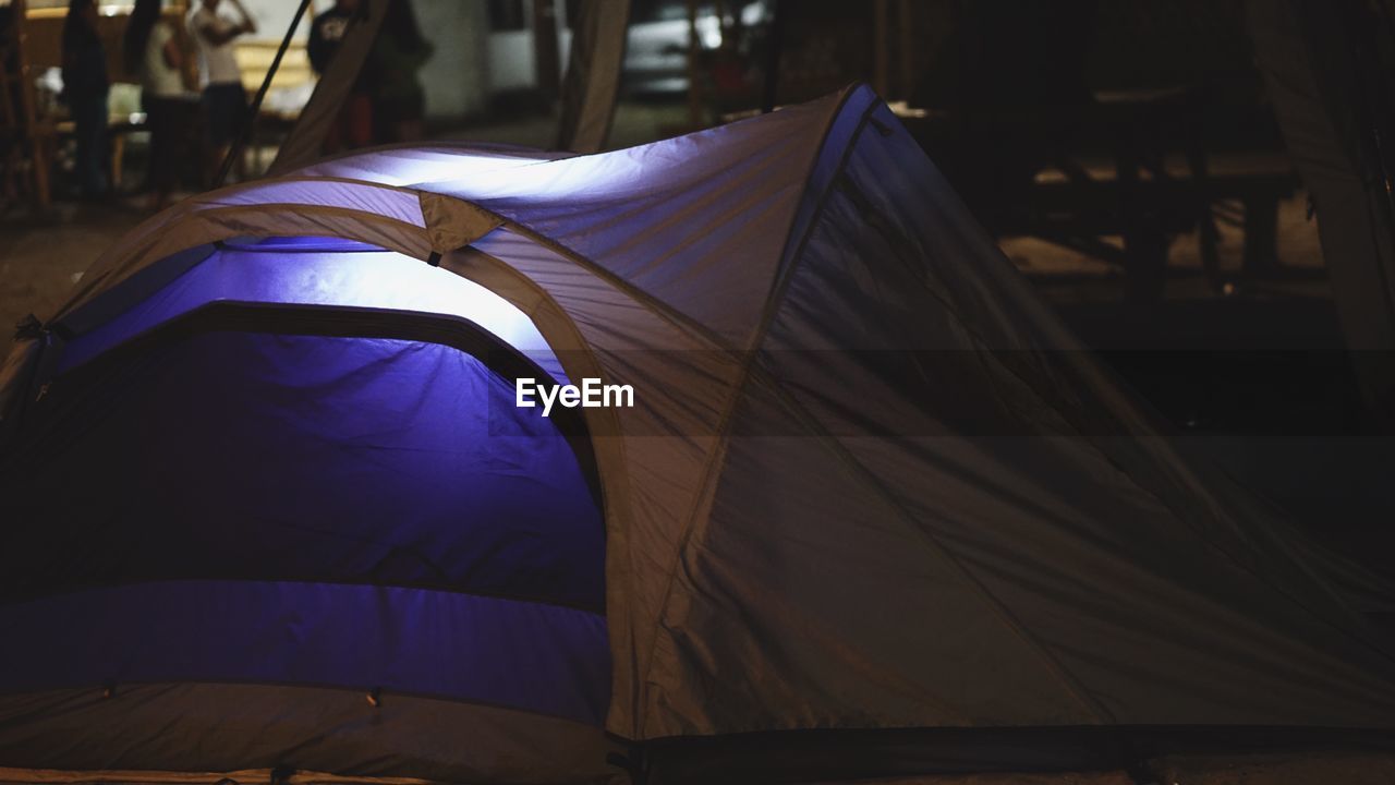 CLOSE UP OF TENT