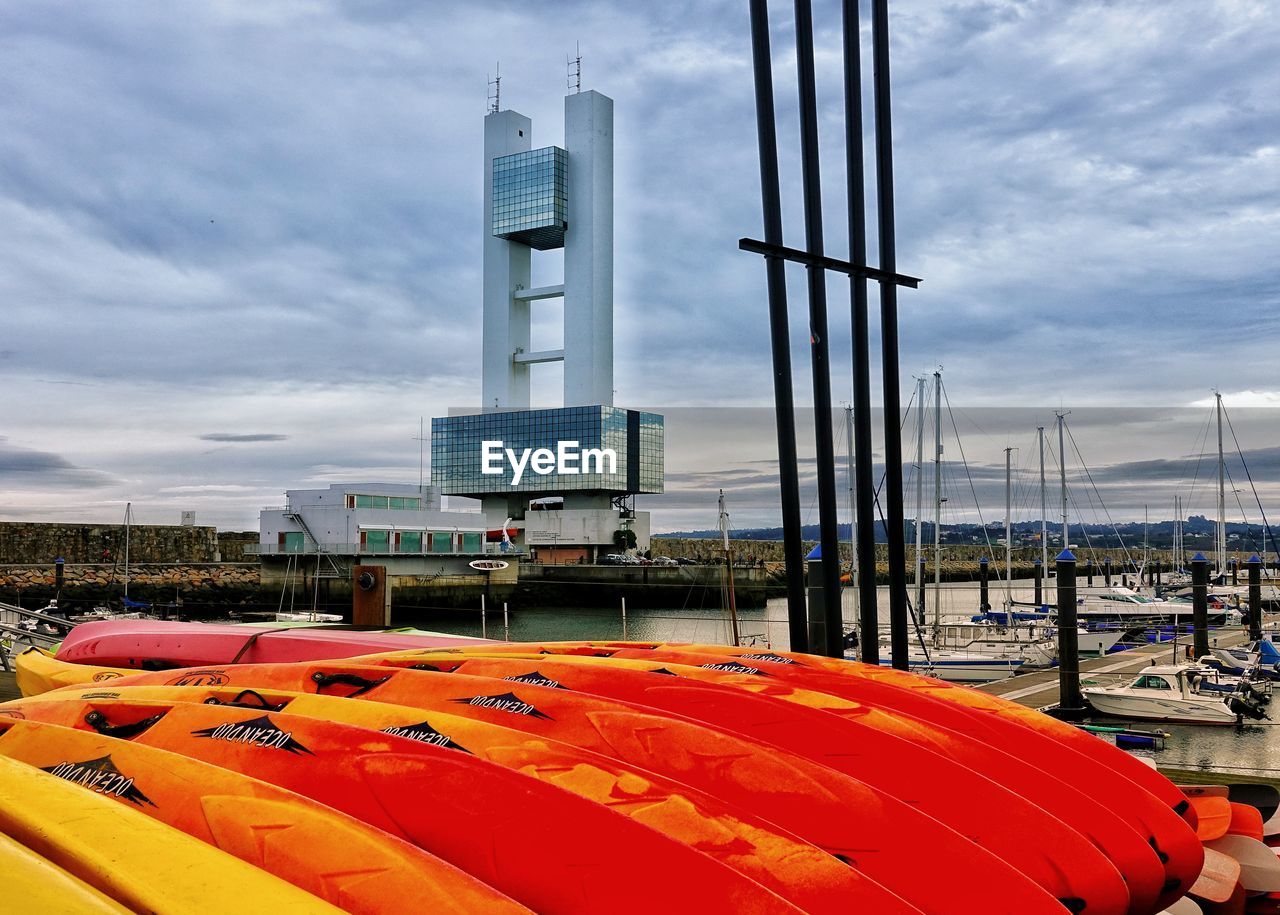 VIEW OF HARBOR AGAINST SKY