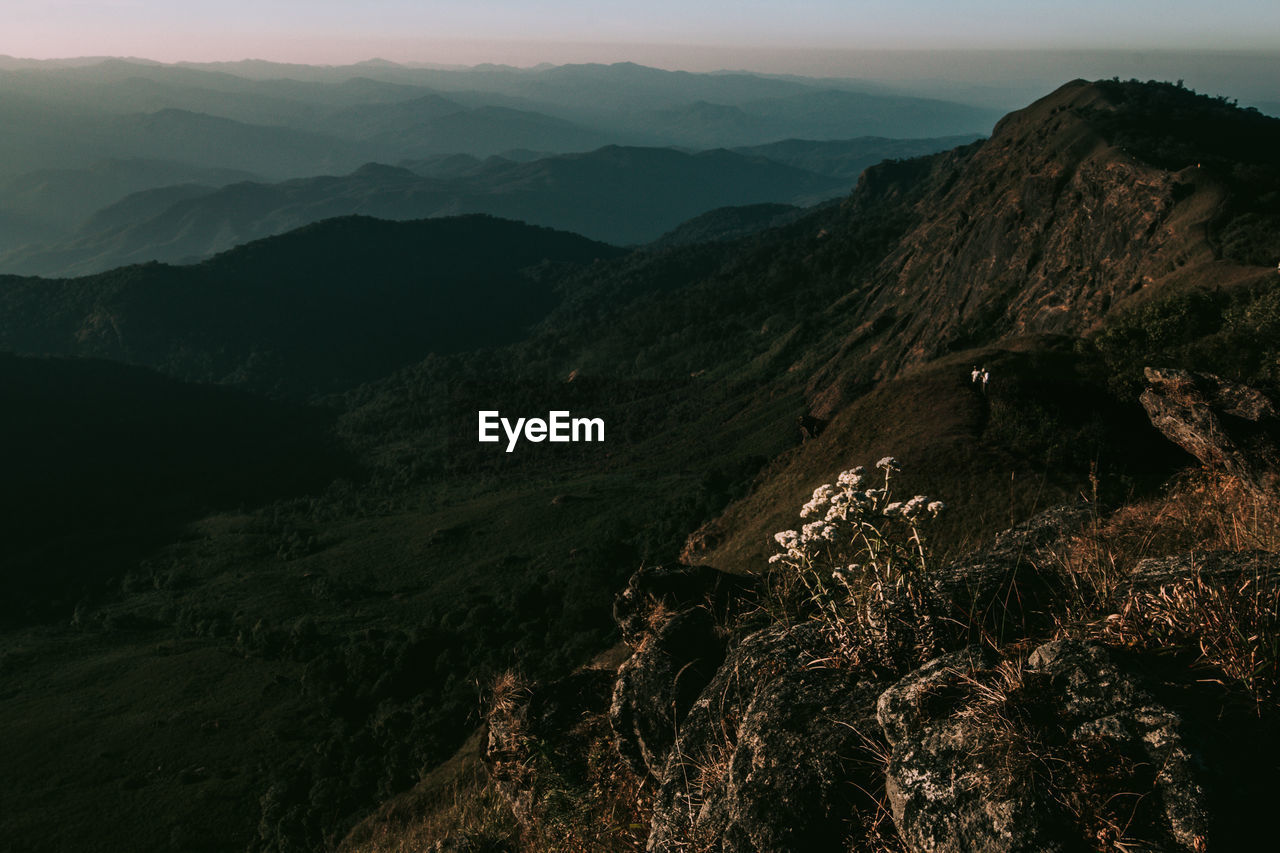 Scenic view of mountains against sky