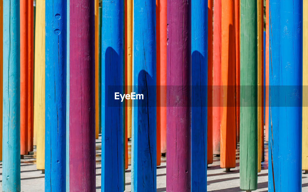 Full frame shot of multi colored wood