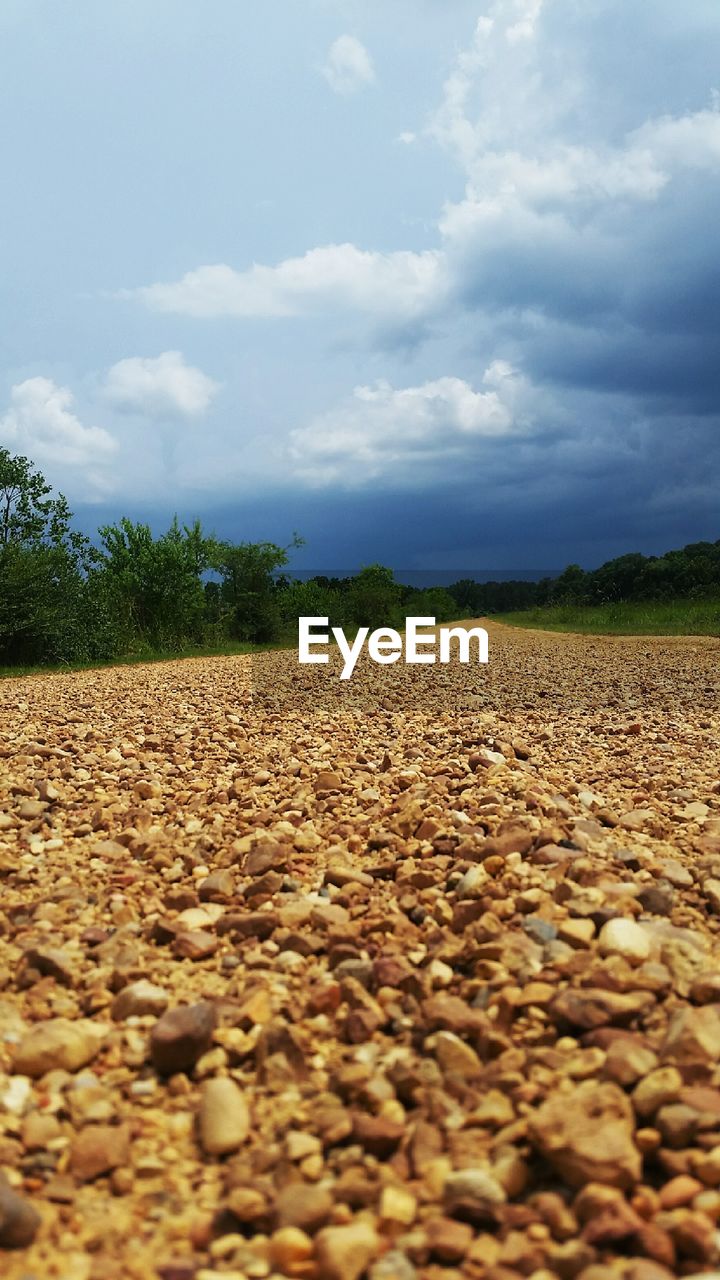 Scenic view of field against cloudy sky