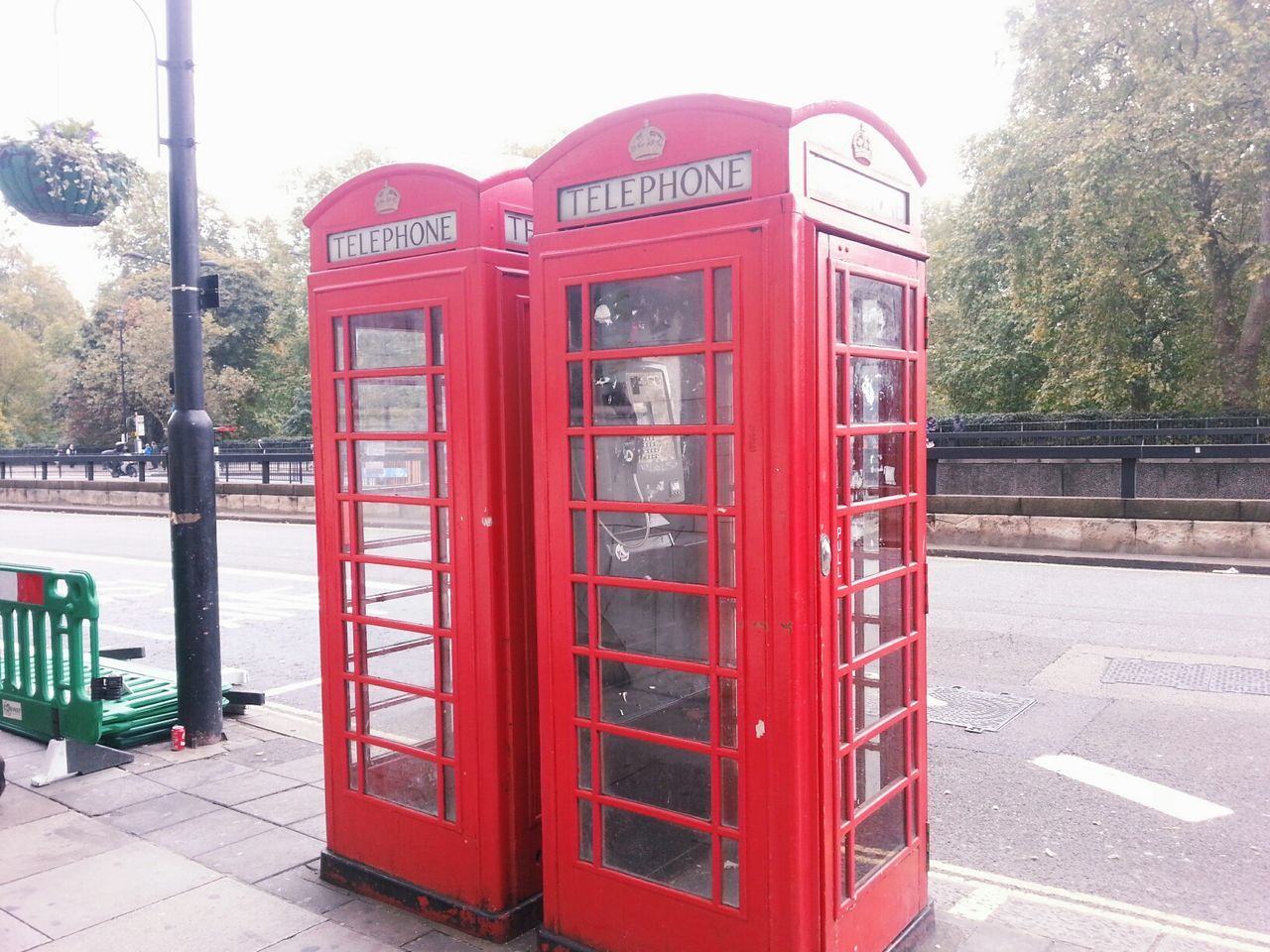 CLOSE-UP OF RED TELEPHONE BOOTH