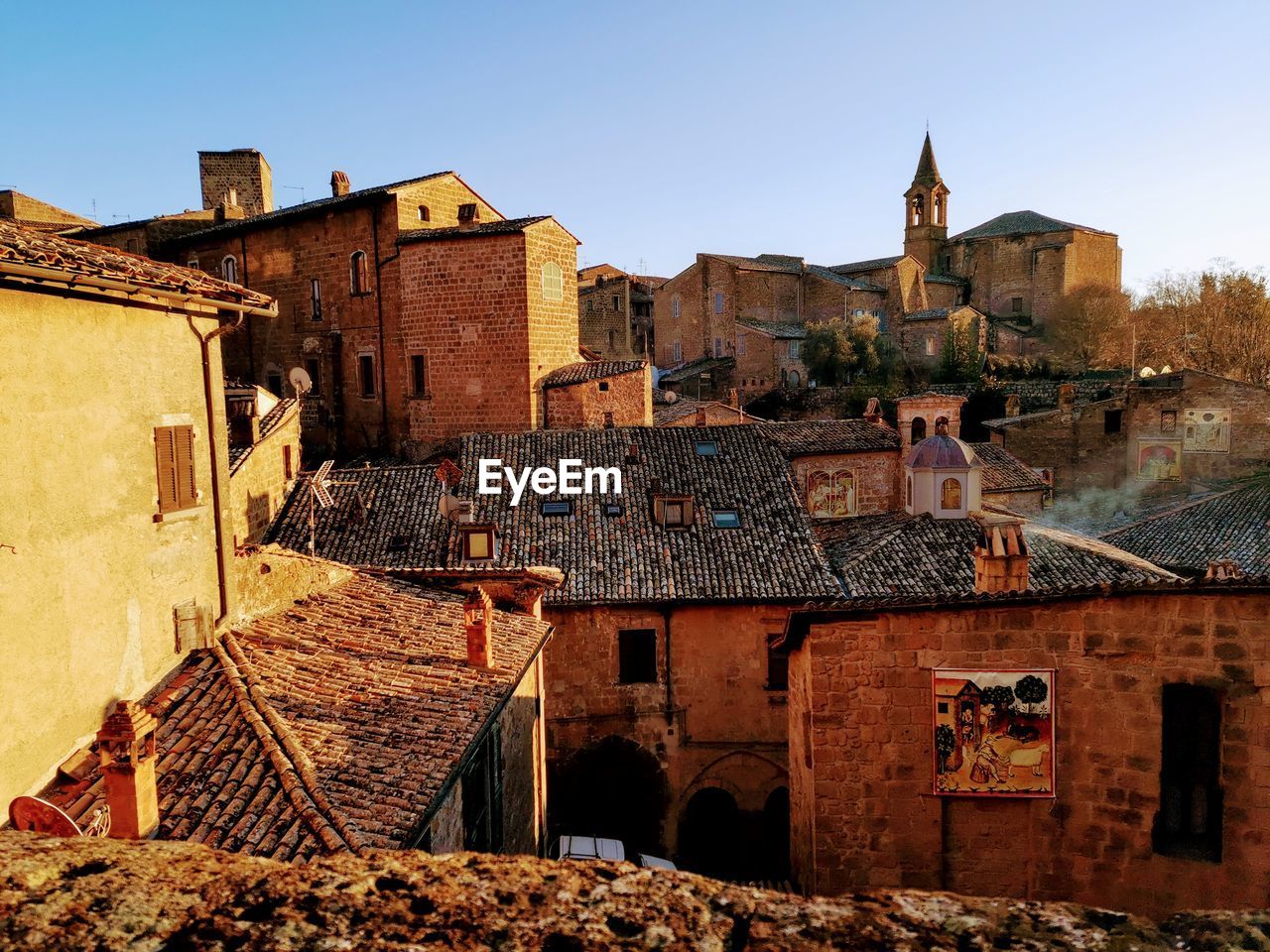 Old buildings in a town