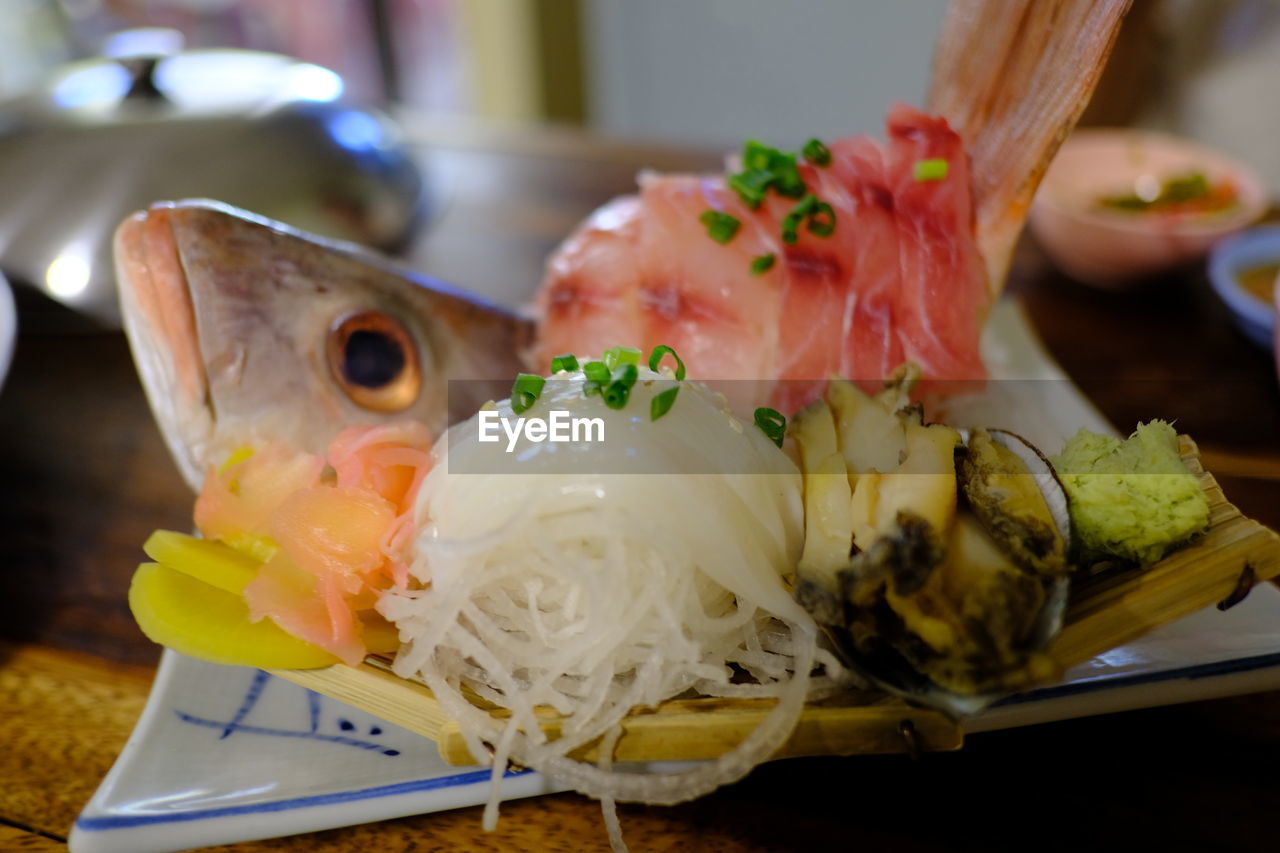 food and drink, food, seafood, healthy eating, freshness, japanese food, dish, asian food, cuisine, meal, fish, indoors, wellbeing, culture, no people, animal, close-up, plate, table, japanese cuisine, focus on foreground, lunch, sushi, still life