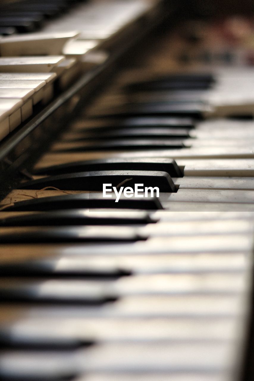 Close-up of piano keys