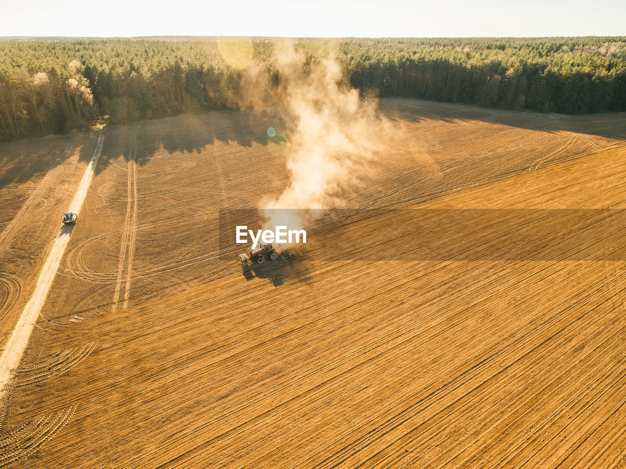 High angle view of vehicle on land