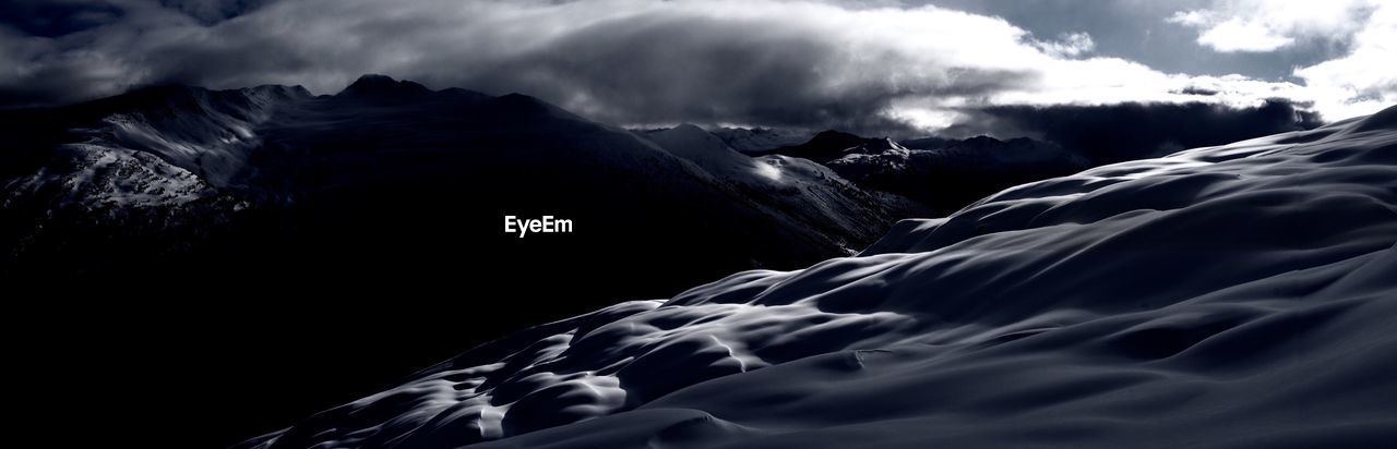 Scenic view of frozen lake against sky