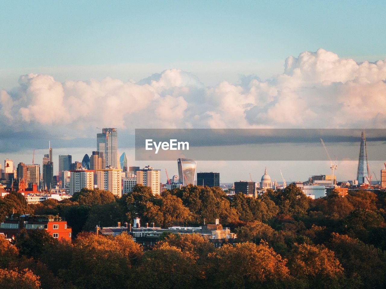 High angle view of london from primrose hill 
